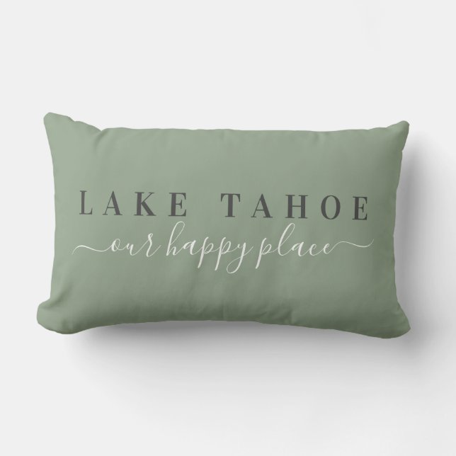 Cojín Lumbar Sage Lake Tahoe Happy Place Lumbar Pillow (Anverso)
