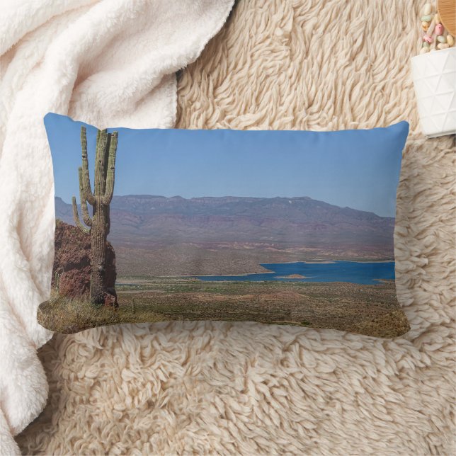 Cojín Lumbar Saguaro Cactus Vista Del Lago Roosevelt Arizona (Manta)