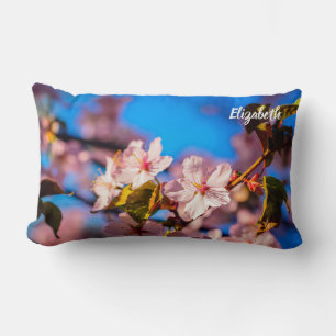 Cojín Lumbar Sakura En Rosa Y Azul