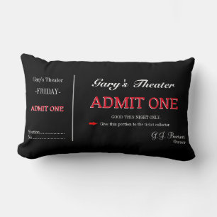 Cojín Lumbar Sala de cine en casa Ticket Lumbar Pillow