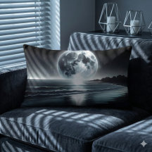 Salida de luna surrealista sobre la tranquila oril