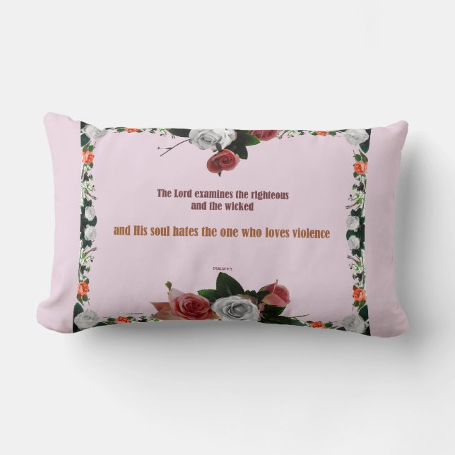 Cojín Lumbar Salmo 11:5, No hay violencia (Anverso)