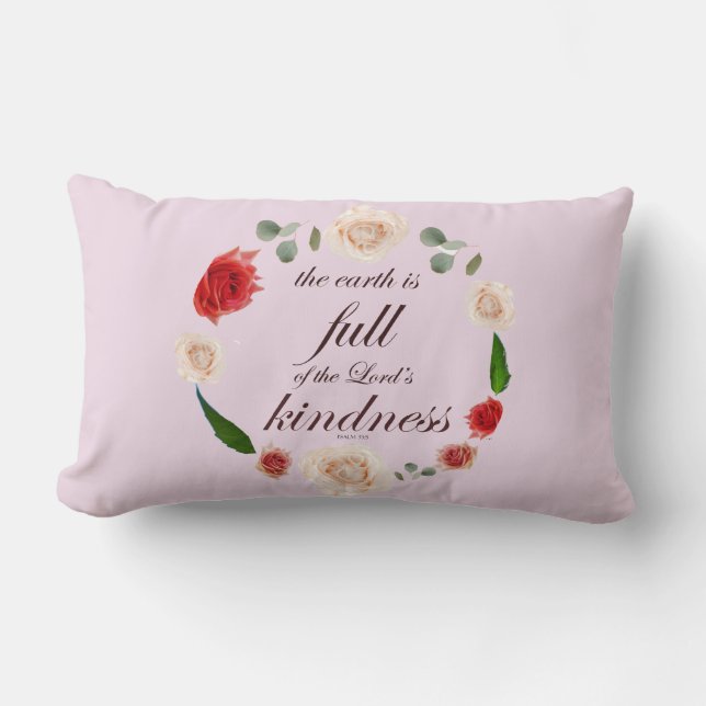 Cojín Lumbar salmo 33 amabilidad total (Anverso)