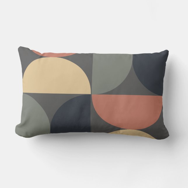 Cojín Lumbar Salmón de carbón de medio siglo moderno (Anverso)