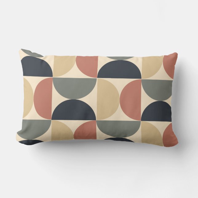 Cojín Lumbar Salmón de carbón de medio siglo moderno (Anverso)