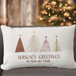 Cojín Lumbar Saludos de temporada de Navidad Familiar Manta