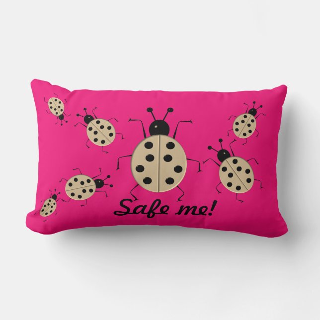 Cojín Lumbar ¡Sálvame! Cuidados y coloridos ladybugs, personali (Anverso)