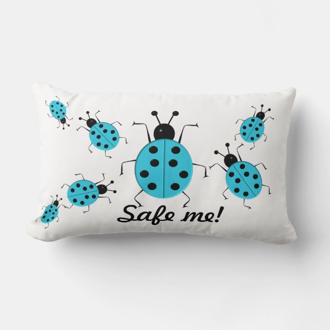 Cojín Lumbar ¡Sálvame! Cuidados y coloridos ladybugs, personali (Anverso)