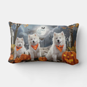 Cojín Lumbar Samoyed Halloween Spooky