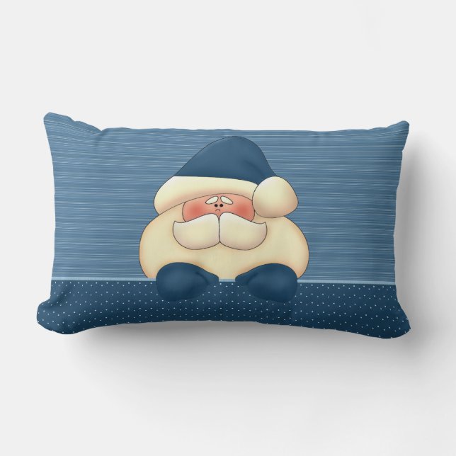 Cojín Lumbar Santa blanca azul e inverosímil (Anverso)