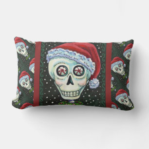 COJÍN LUMBAR SANTA CALAVERA DEAD HEAD, HUMOR DE ESQUELETO NAVID