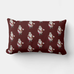 Cojín Lumbar Santa Claus tocando guitarra eléctrica