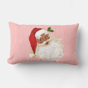Cojín Lumbar Santa Claus Victoriano Antiguo Rojo y Blanco a Ray