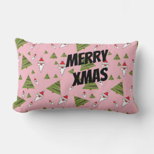 Cojín Lumbar Santa personalizar y árbol de Navidad