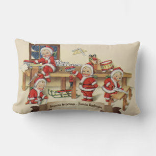 Cojín Lumbar Santas Pequeños Auxiliares VINTAGE Personalizado d