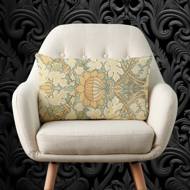 Cojín Lumbar Santiago por William Morris, Acanthus Sale (St. James by William Morris, Textile Pattern Lumbar Pillow)