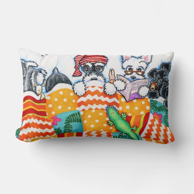 Cojín Lumbar Schnauzers Y Snoozes (Anverso)