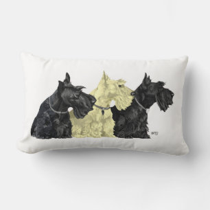 Cojín Lumbar Scotties negros y trigueños