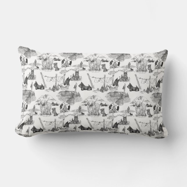 Cojín Lumbar SCOTTISH Terrier Black Toile (Anverso)
