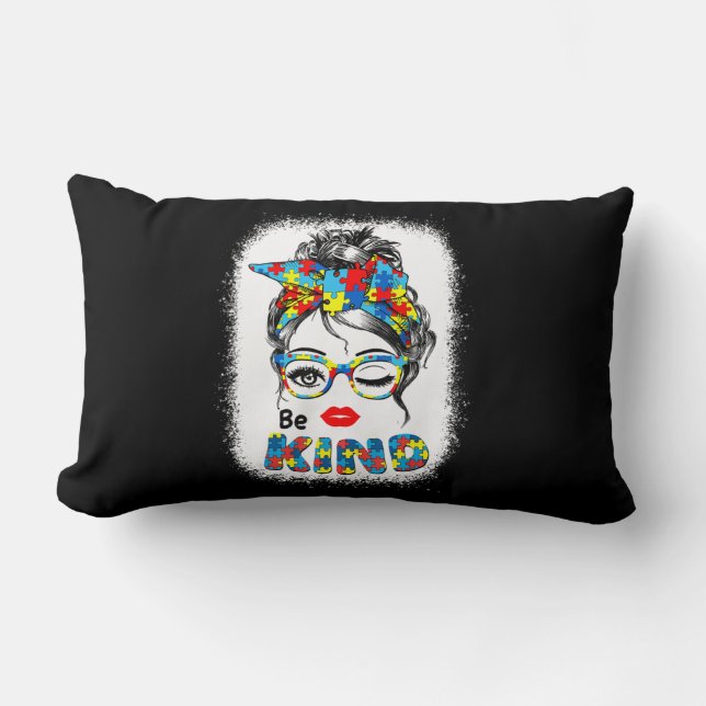 Cojín Lumbar Sé amable con las camisetas para que las mujeres t (Anverso)