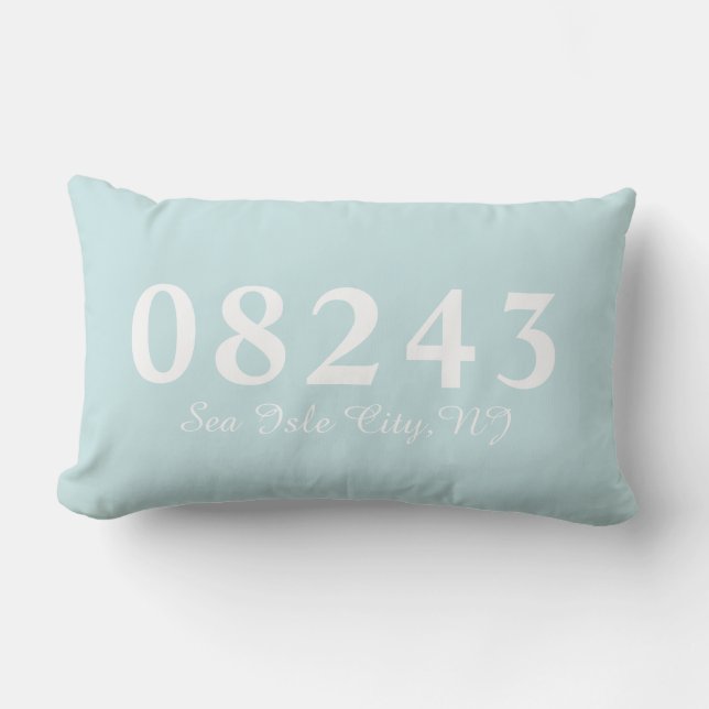 Cojín Lumbar Sea Isle City NJ 08243 Pillow, Beach House (Anverso)