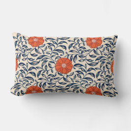 Cojín Lumbar Seamless floral pattern with vibrant orange flower