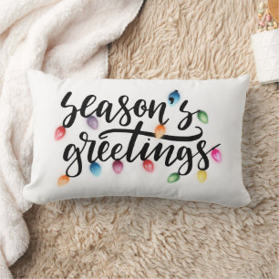 Cojín Lumbar Seasons Greetings Navidades Luces Blancas