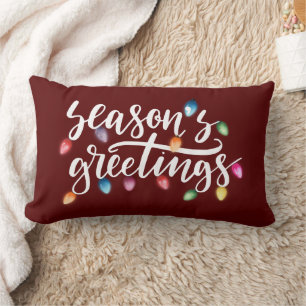 Cojín Lumbar Seasons Greetings Navidades Luces Rojas