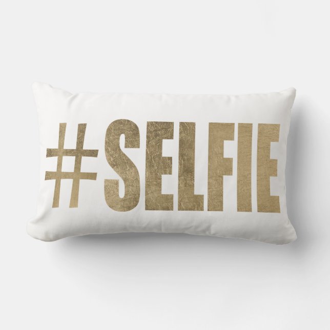 Cojín Lumbar Selfie de oro (Anverso)