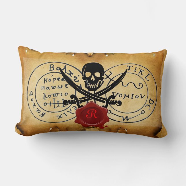 COJÍN LUMBAR SELLO ANTIGUO TALISMAN / PIRATES TREAST MAP WAX SE (Anverso)