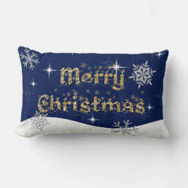 Cojín Lumbar Sencillo Purpurina elegante de Navidades espumosos