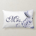 Cojín Lumbar Señora artística simple Pillow de los Seashells de<br><div class="desc">Seashells artísticos simples de los azules marinos que casan a señora Pillow,  un sistema de dos. Vea a Sr. aquí:</div>