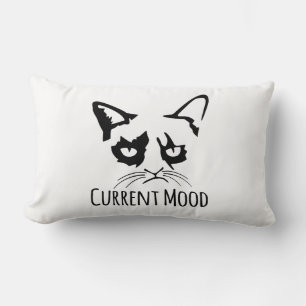 Cojín Lumbar Señora Gatos Locos  Gato Blanco Negro Mono Lindo E