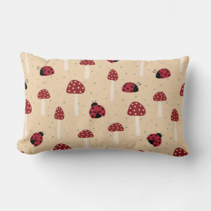 Cojín Lumbar 🐞 Señoras Mariquitas del Bosque y Decoración de H