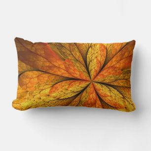 Cojín Lumbar Sensación de otoño, flor fractal abstracta moderna