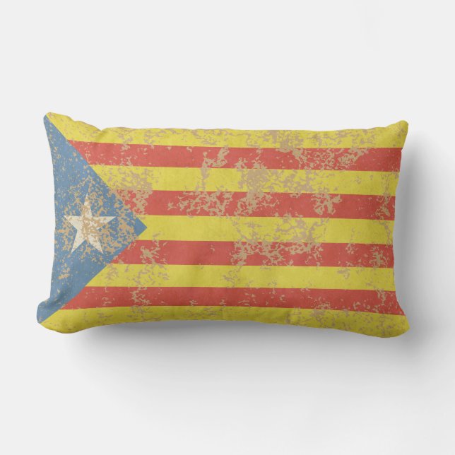Cojín Lumbar Senyera Estelada Blava Antiga (Anverso)