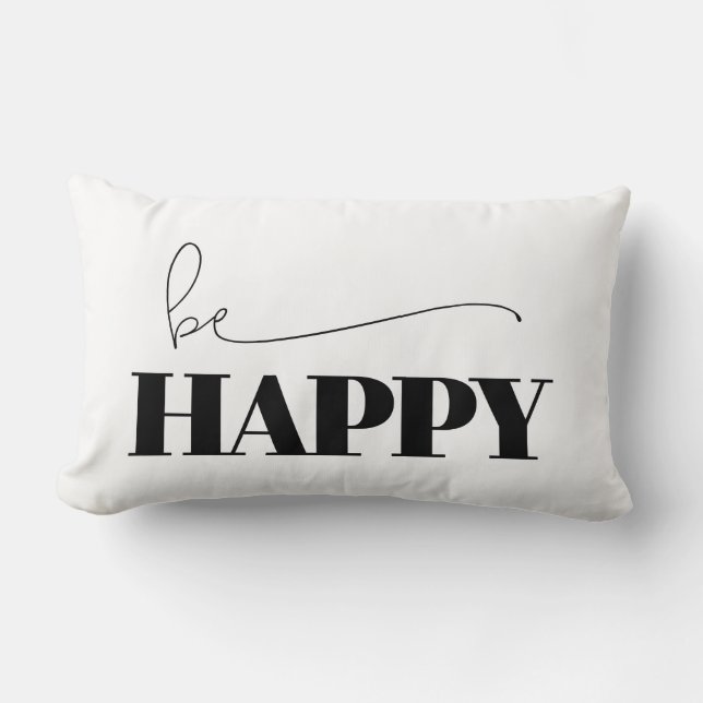 Cojín Lumbar Ser tipografía feliz (Anverso)