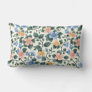 Cojín Lumbar Serene Blue y Green Florals