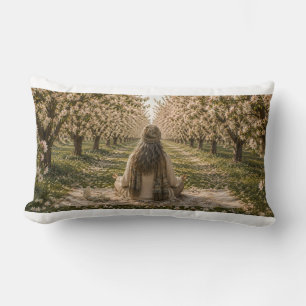 Cojín Lumbar Serene Orchard Pillow Romantic Blossoming Trees