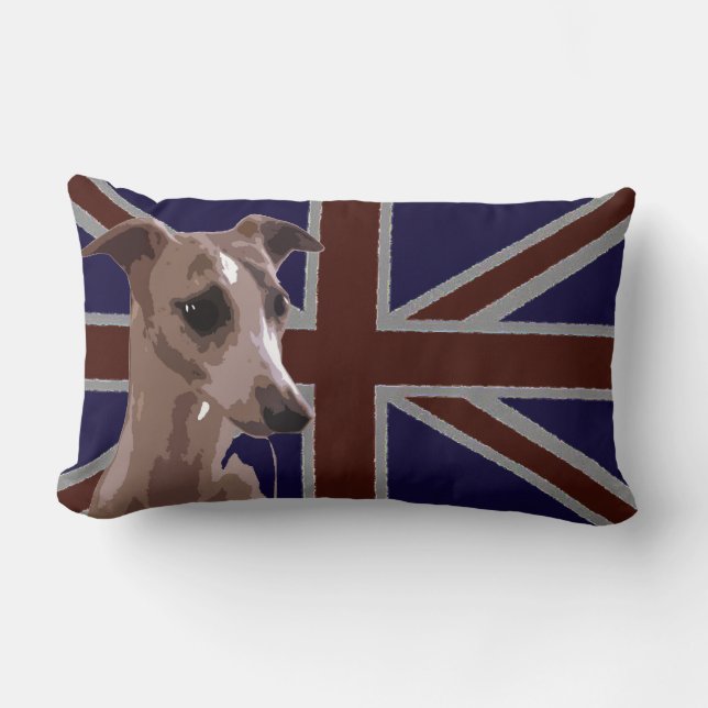 Cojín Lumbar Serie de Britannia: Buddy the whippet (Anverso)
