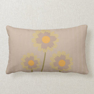 Cojín Lumbar Seta y estampado de flores coloreado mostaza