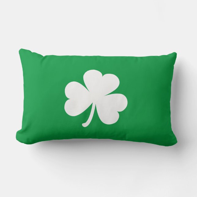 Cojín Lumbar Shamrock irlandés Personalizable (Anverso)