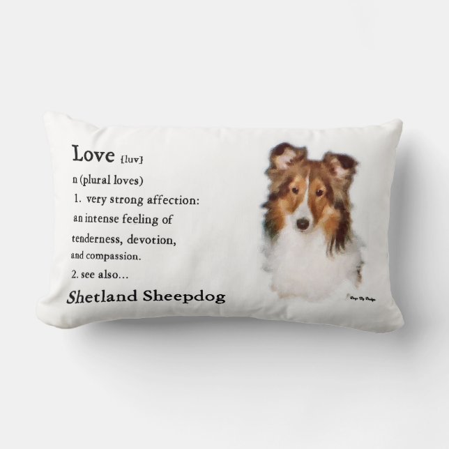 Cojín Lumbar Sheltie Art Love (Anverso)