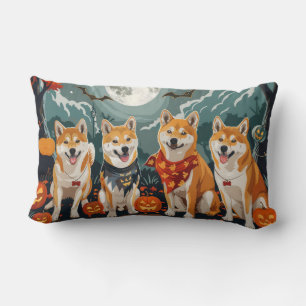 Cojín Lumbar Shiba Inu Halloween Espeluznante