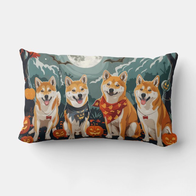 Cojín Lumbar Shiba Inu Halloween Spooky (Reverso )