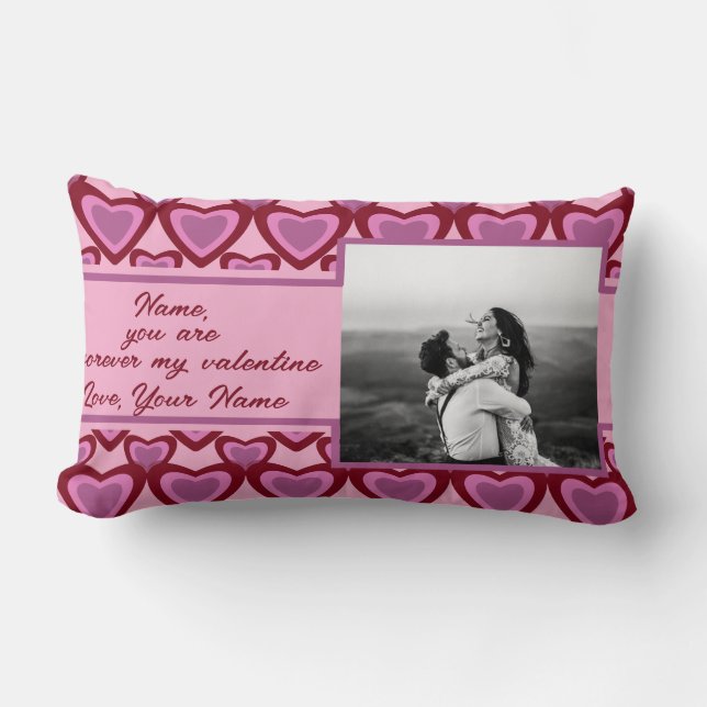 Cojín Lumbar Siempre eres mi foto de personalizado de San Valen (Anverso)