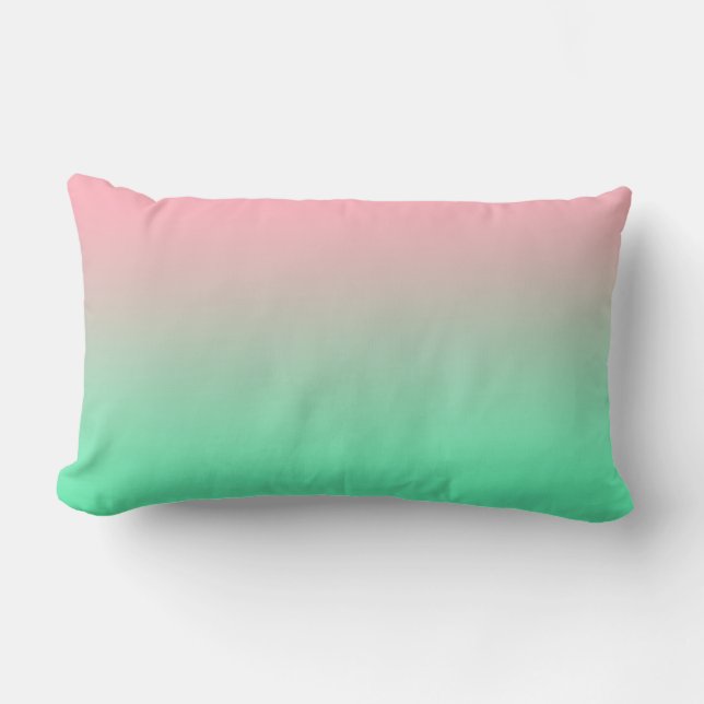 Cojín Lumbar Siempre se debe ver rosa y verde pálido pastel (Anverso)
