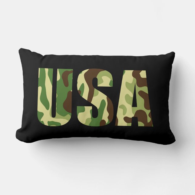 Cojín Lumbar Signo de camuflaje khaki de EE.UU. (Anverso)
