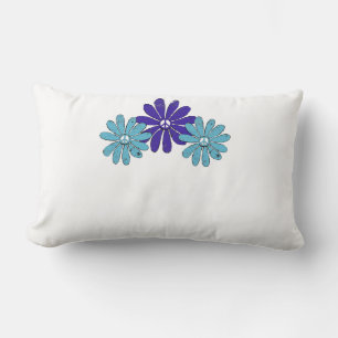 Cojín Lumbar Signo de paz hippie flor poder morado Aqua