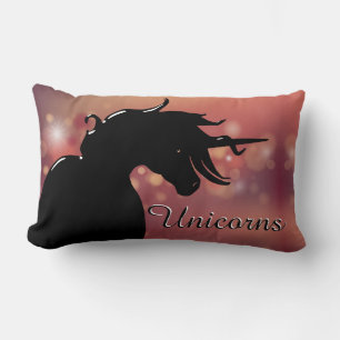 Cojín Lumbar Silhouette de Unicornio (estrellas del marrón)